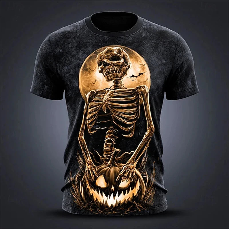 Pumpkin Print Casual Mens T-Shirt