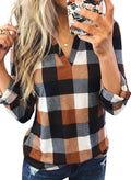 Plaid Cotton Cuffed Sleeve Shirt