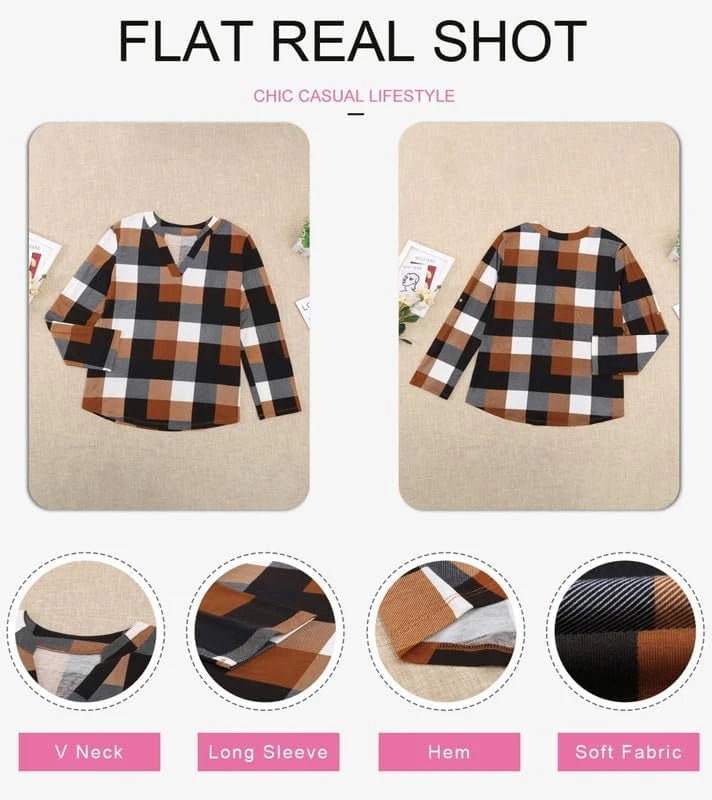 Plaid Cotton Cuffed Sleeve Shirt