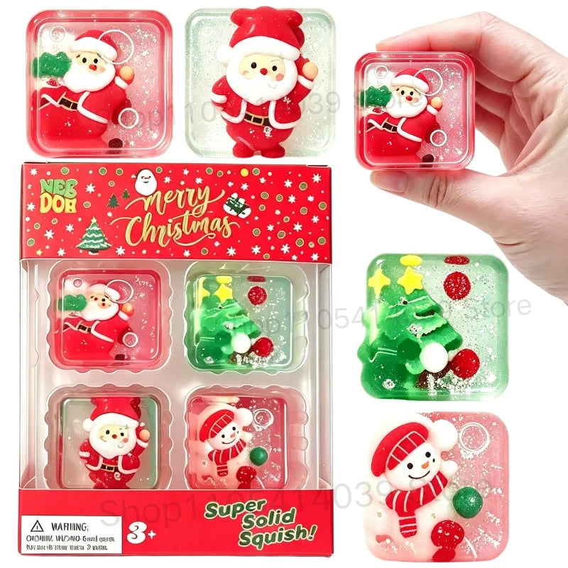 Christmas Stress Relief Squishy Cube Set