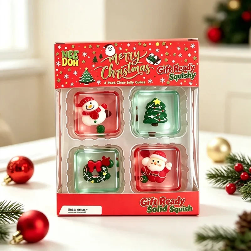Christmas Stress Relief Squishy Cube Set