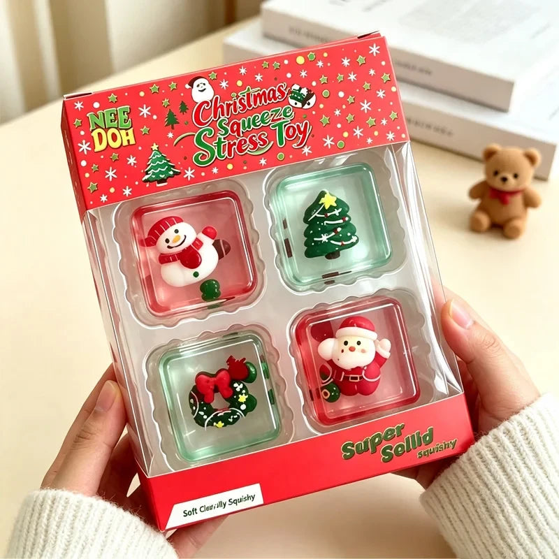 Christmas Stress Relief Squishy Cube Set